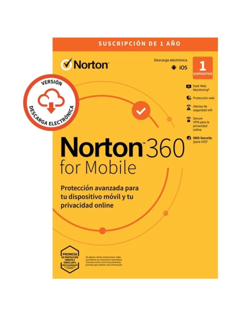 imagem de Software de Segurança Nortonlifelock > norton 360 mobile es 1 user 1 device 12mo - 214332021