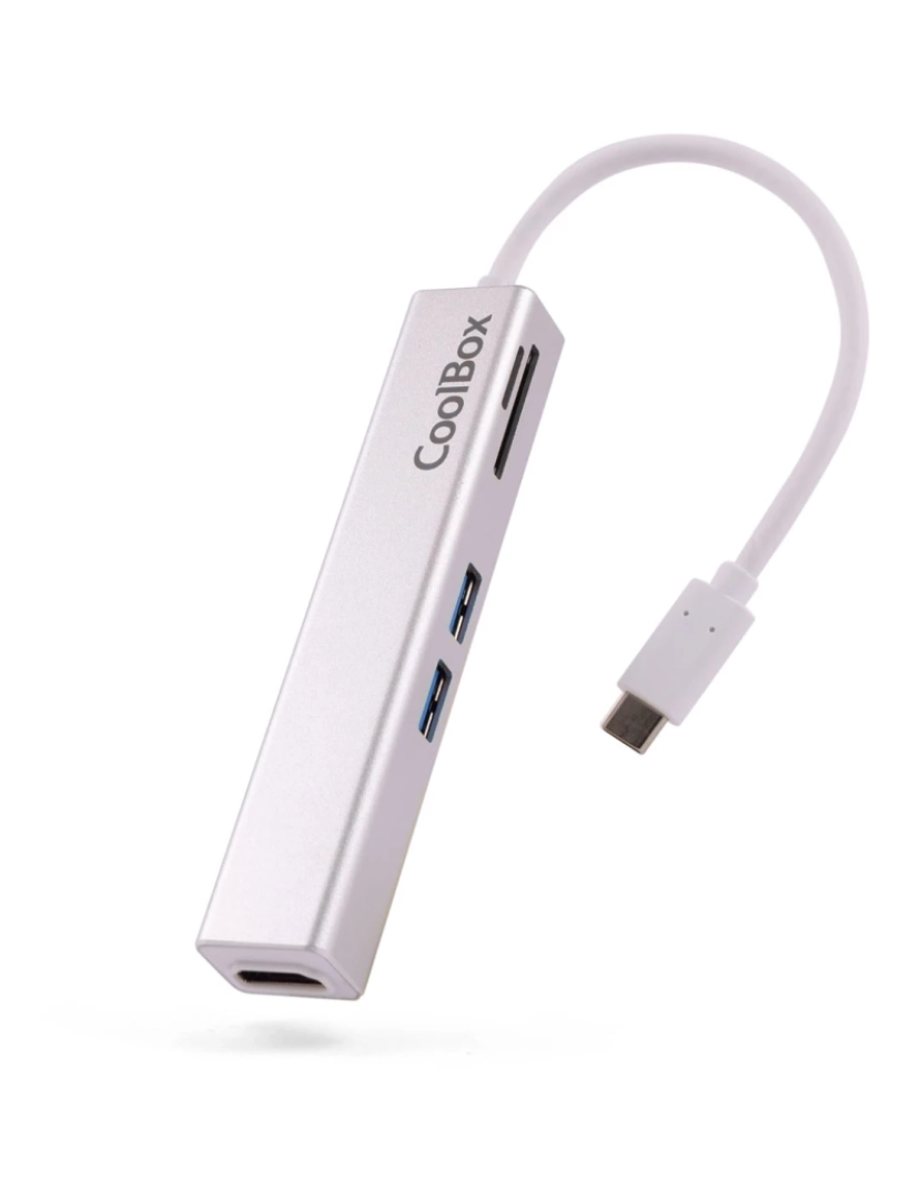 CoolBox - HUB USB Coolbox > Minidock USB-C Lite com Fios 3.2 GEN 1 (3.1 GEN 1) TYPE-C Branco - COO-DOCK-02