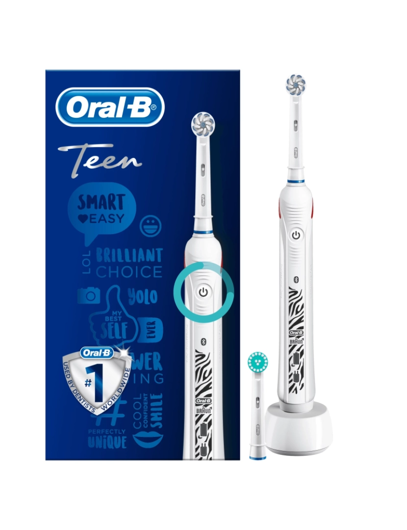 Braun - Escova de Dentes Elétricas Braun > ORAL-B Teen Adolescentes Rotativa Oscilante Branco - 4210201177760