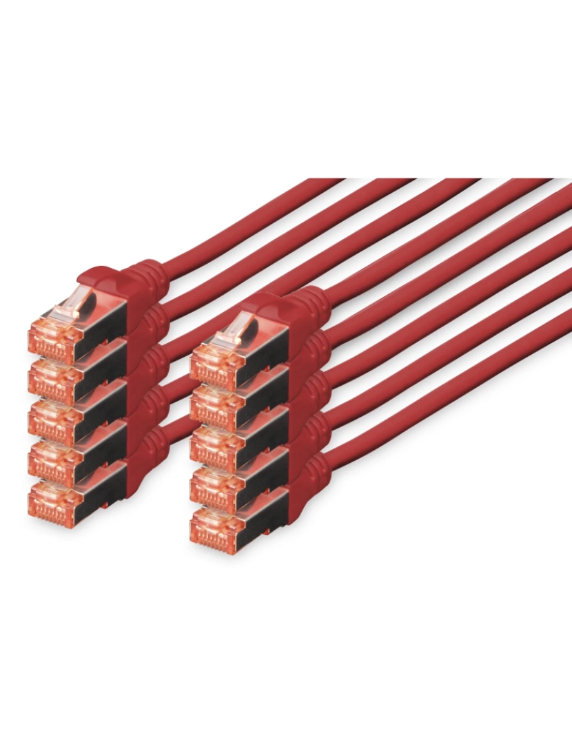 Assmann - Cabo de Rede Assmann > Digitus Professional Vermelho 3 M CAT6 S/ftp (S-STP) - DK-1644-030-R-10