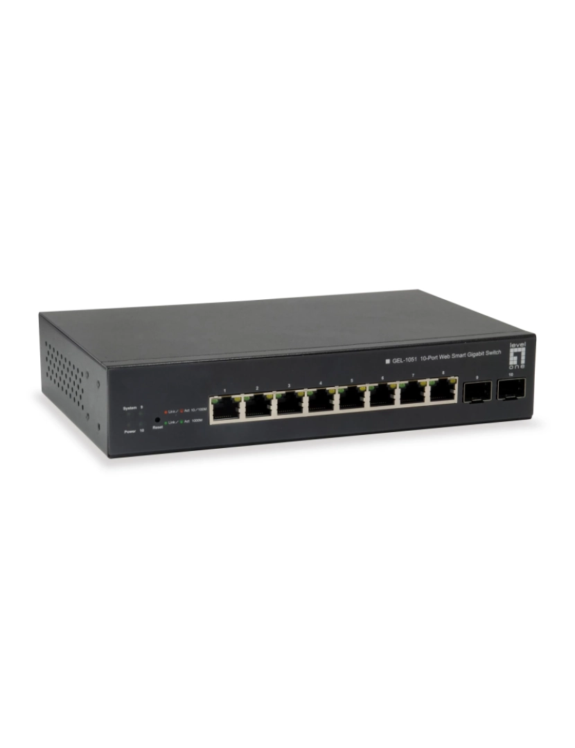 Level One - gerido l2/l3/l4 gigabit ethernet (10/100/1000) power over ethernet (poe) preto - gep-1051