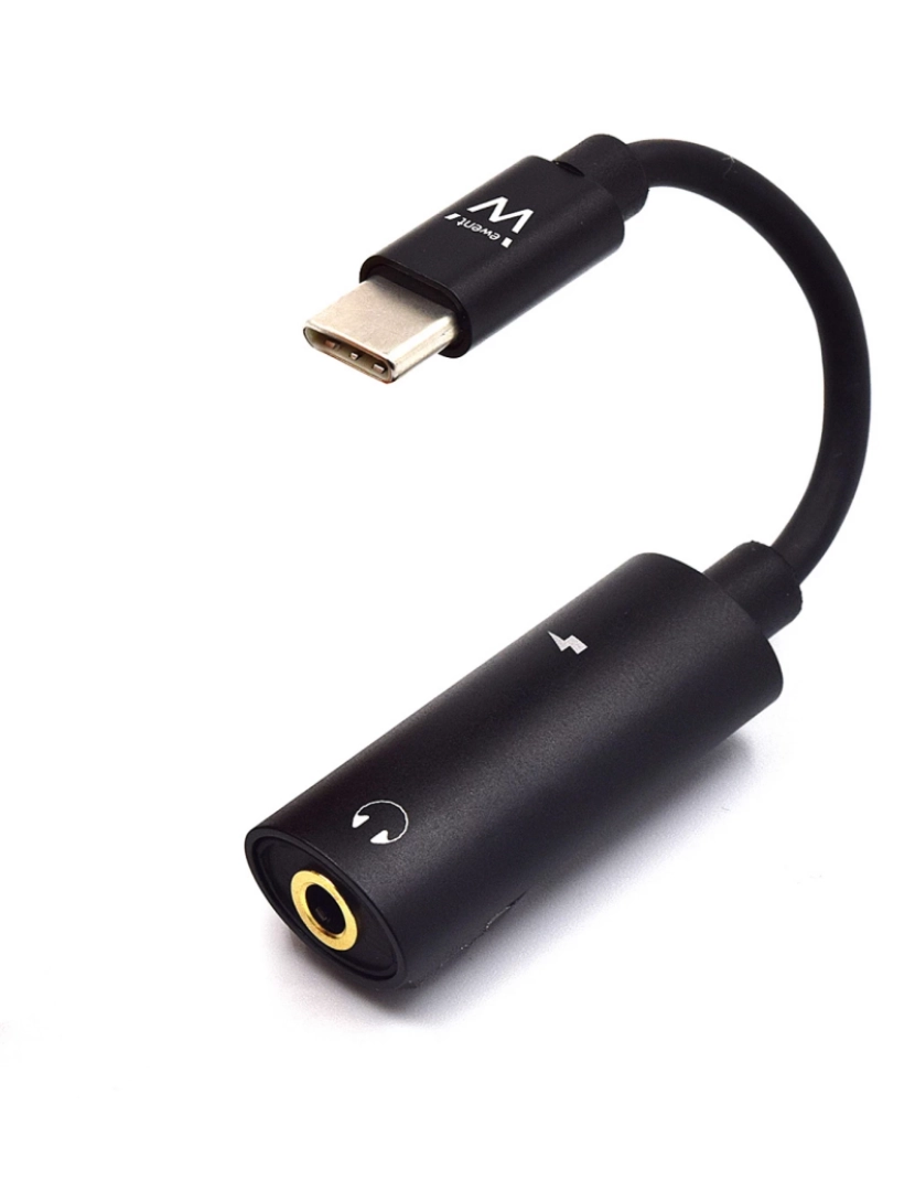 imagem de Cabo de Audio Ewent > Para Telemóvel Preto 0,125 M USB TYPE-C 3.5MM, USB TYPE-C - EC16551