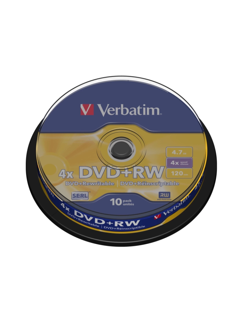 imagem de Disco Óptico Verbatim > Dvd+rw Matt Silver 4,7 GB 10 Unidade(s) - 434881