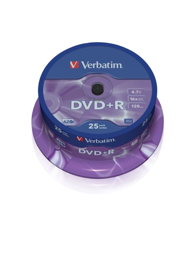 imagem de Disco Óptico Verbatim > Dvd+r Matt Silver 4,7 GB 25 Unidade(s) - 435001