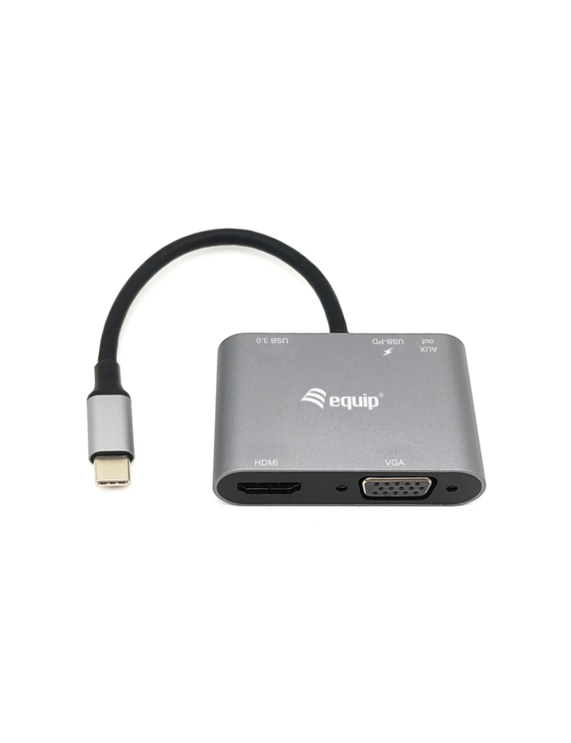 Equip - HUB USB Equip > Base & Duplicador de Portas com Fios 3.2 GEN 1 (3.1 GEN 1) TYPE-C Preto, Cinzento - 133483