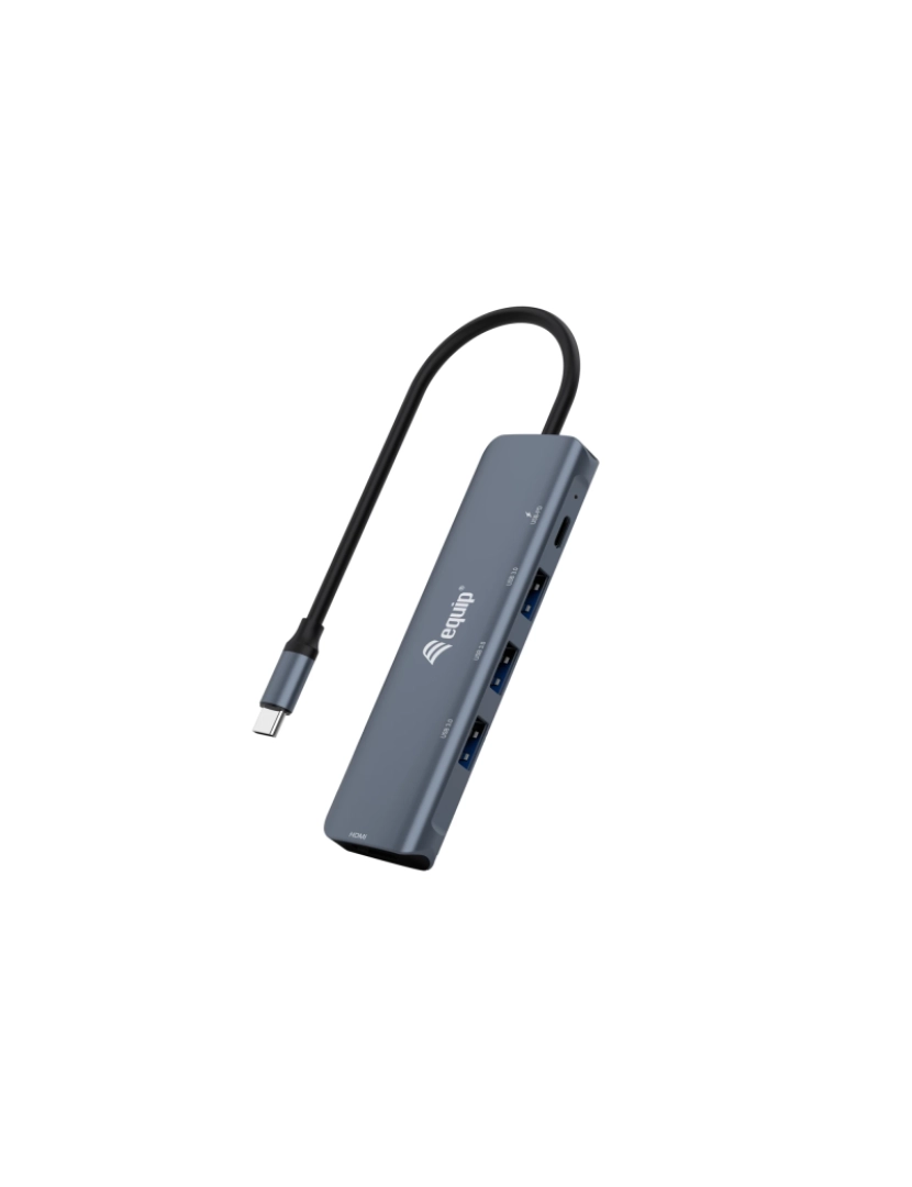 Equip - HUB USB Equip > de interface 3.2 gen 1 (3.1 gen 1) type-c 5000 mbit/s preto, cinzento - 133487