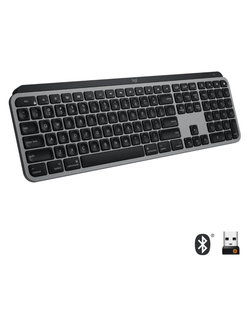 Logitech - Teclado Logitech > MX Keys F/ MAC RF Wireless + Bluetooth Qwerty Estados Unidos (internacional) Cinzento - 920-009558