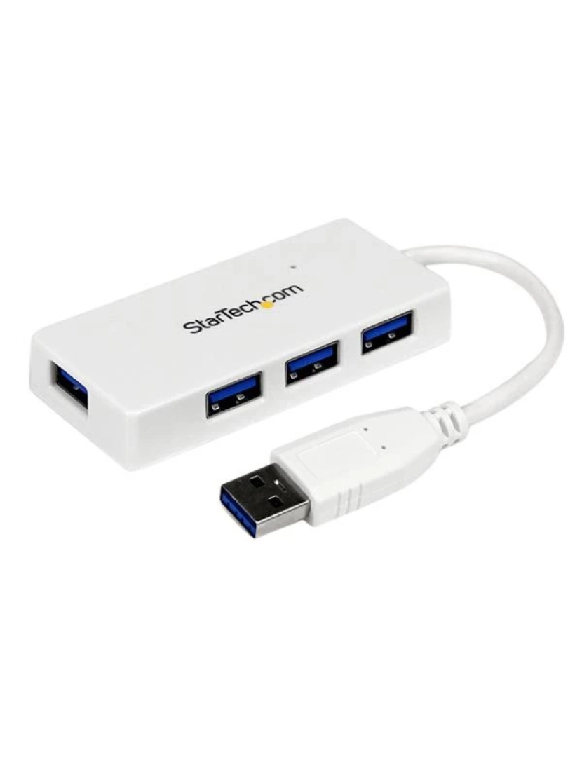 Startech - Adaptador USB Startech > MINI-CONCENTRADOR Superspeed 3.0 de 4 Portas Portátil ? Branco - ST4300MINU3W