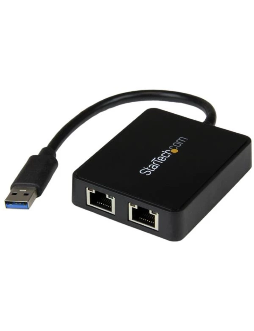 Startech - Placa de Rede Startech > Adaptador NIC USB 3.0 Para Gigabit Ethernet Porta Dupla com Porta USB - USB32000SPT