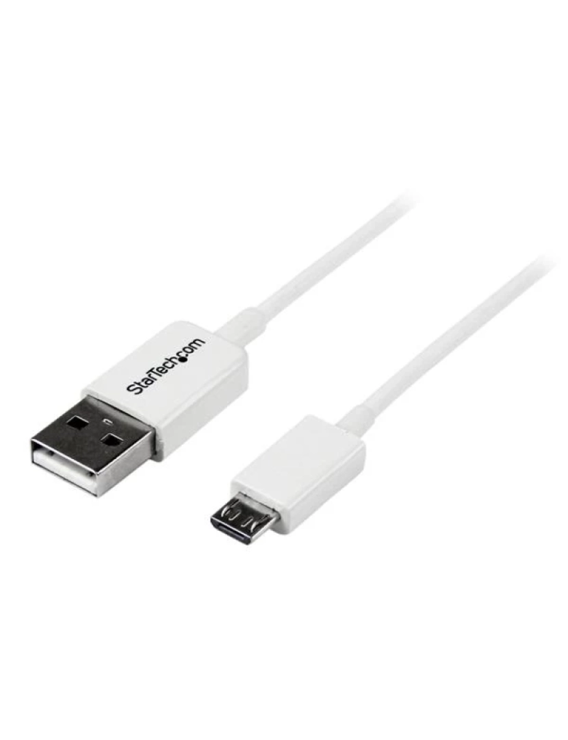 imagem de Cabo USB Startech > 1M 2.0 A/MICRO-B M/M A MICRO-USB B Branco - USBPAUB1MW1