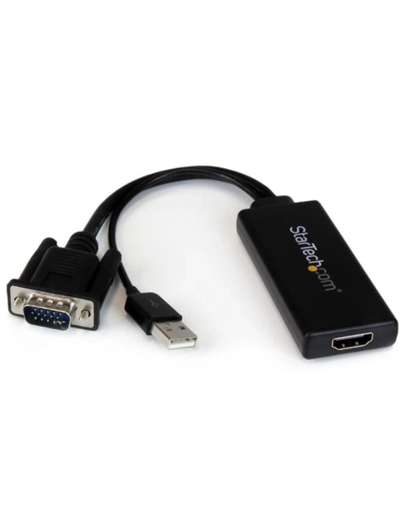 imagem de Adaptador USB Startech > VGA Para Hdmi com Áudio E Alimentação ? Conversor VGA Para Hdmi Portátil ? 1080P - VGA2HDU1
