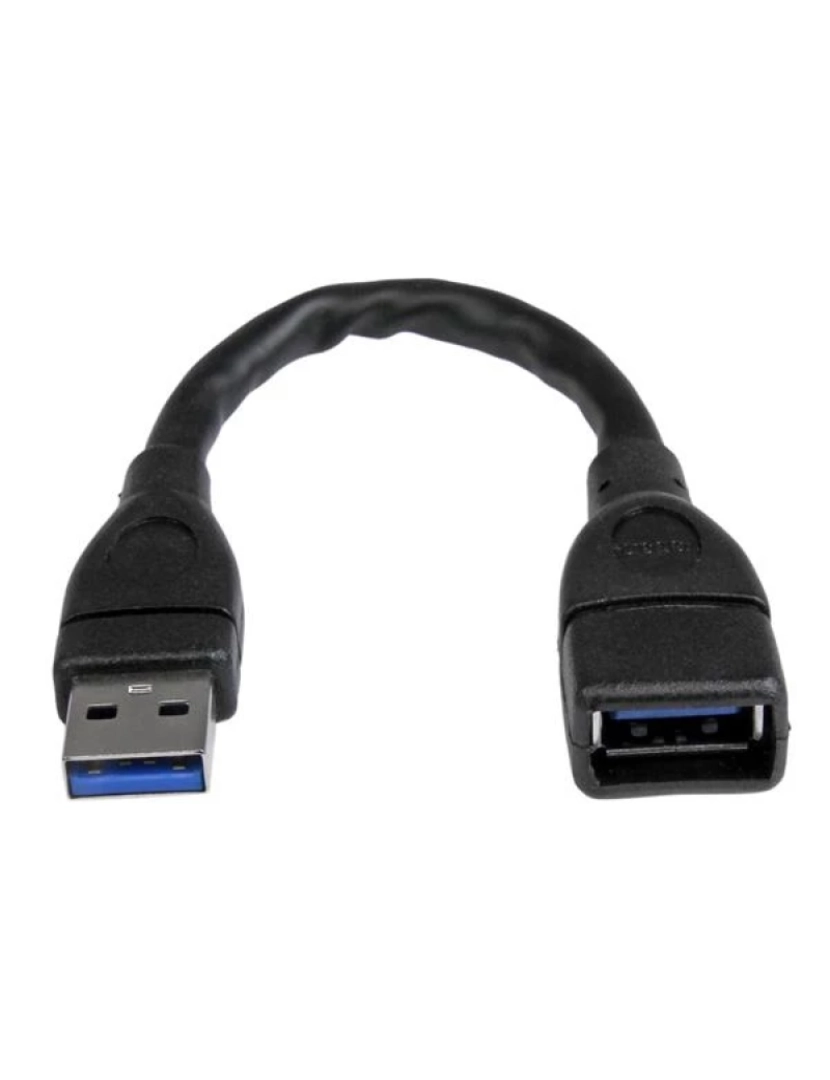 Startech - Cabo USB Startech > de Extensão 3.0 A-PARA-A 15 CM, Preto - USB3EXT6INBK