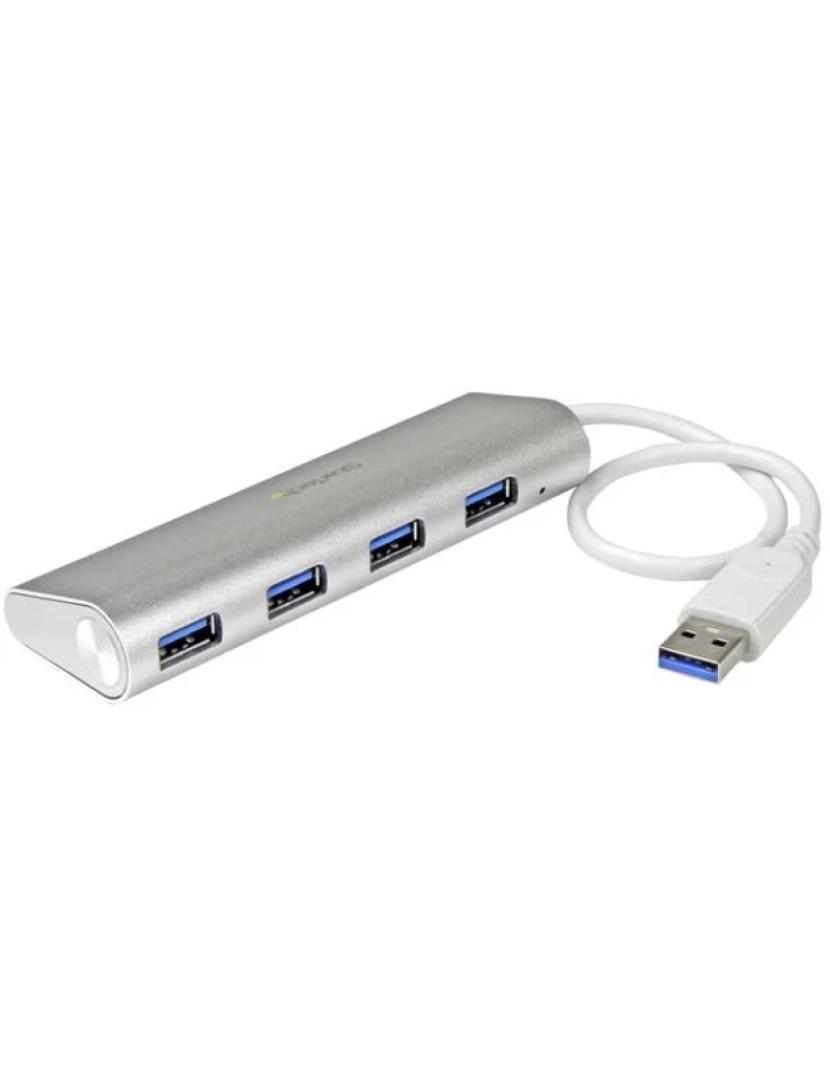 Startech - Adaptador USB Startech > HUB de Interface 3.2 GEN 1 (3.1 GEN 1) TYPE-A 5000 Mbit/s Prateado, Branco - ST43004UA