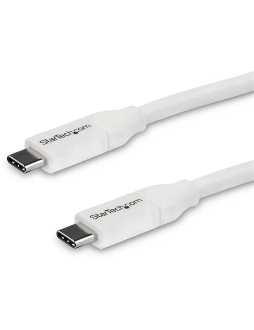 Startech - Cabo USB Startech > USB-C Para USB-C com 5A PD M/M Branco 4 M 2.0 Certificação USB-IF - USB2C5C4MW