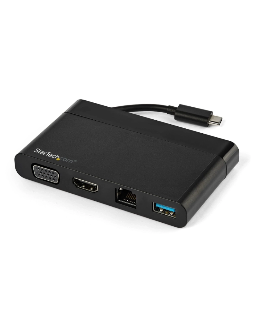 Startech - Cabo USB Startech > Base & Duplicador de Portas com Fios 3.2 GEN 1 (3.1 GEN 1) TYPE-C Preto - DKT30CHVCM