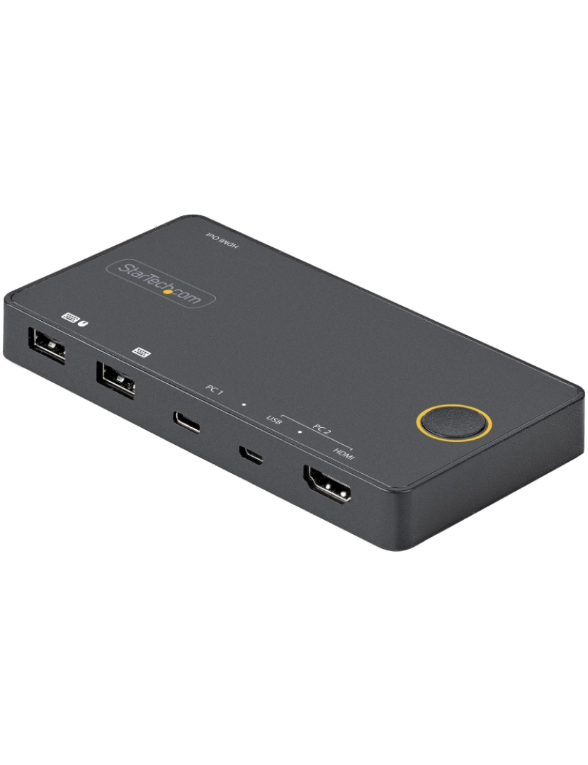 Startech - Cabo Hdmi Startech > Comutador KVM USB-A + E USB-C Híbrido de 2 Portas Monitor 2.0 de 4K 60HZ Único Comutador KVM de Computador de Secretária E/ou Portátil Compacto Alimentação VIA Barramento USB Compatível com Thunderbolt 3 - SV221HUC4K