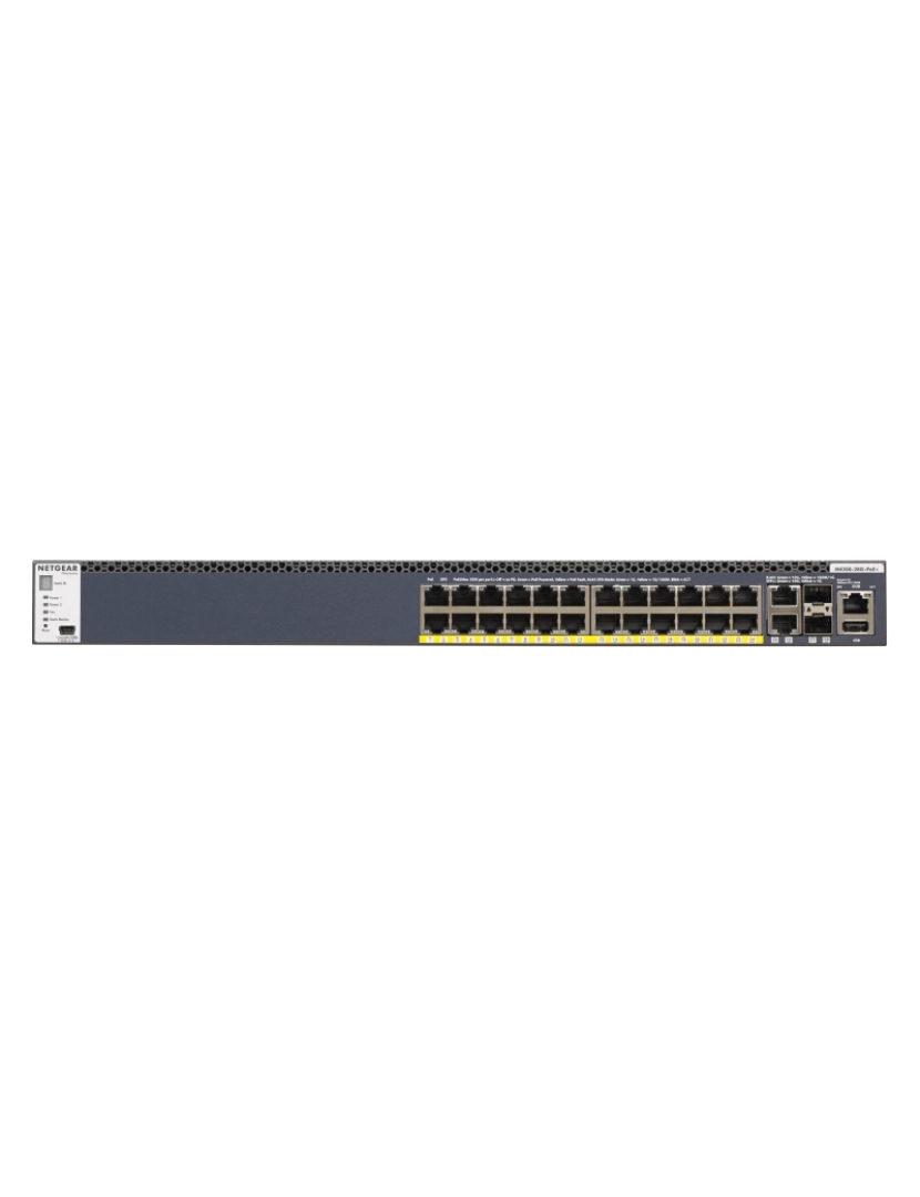 Netgear - m4300-28g-poe+ gerido l3 gigabit ethernet (10/100/1000) power over ethernet (poe) 1u preto - gsm4328pb-100nes