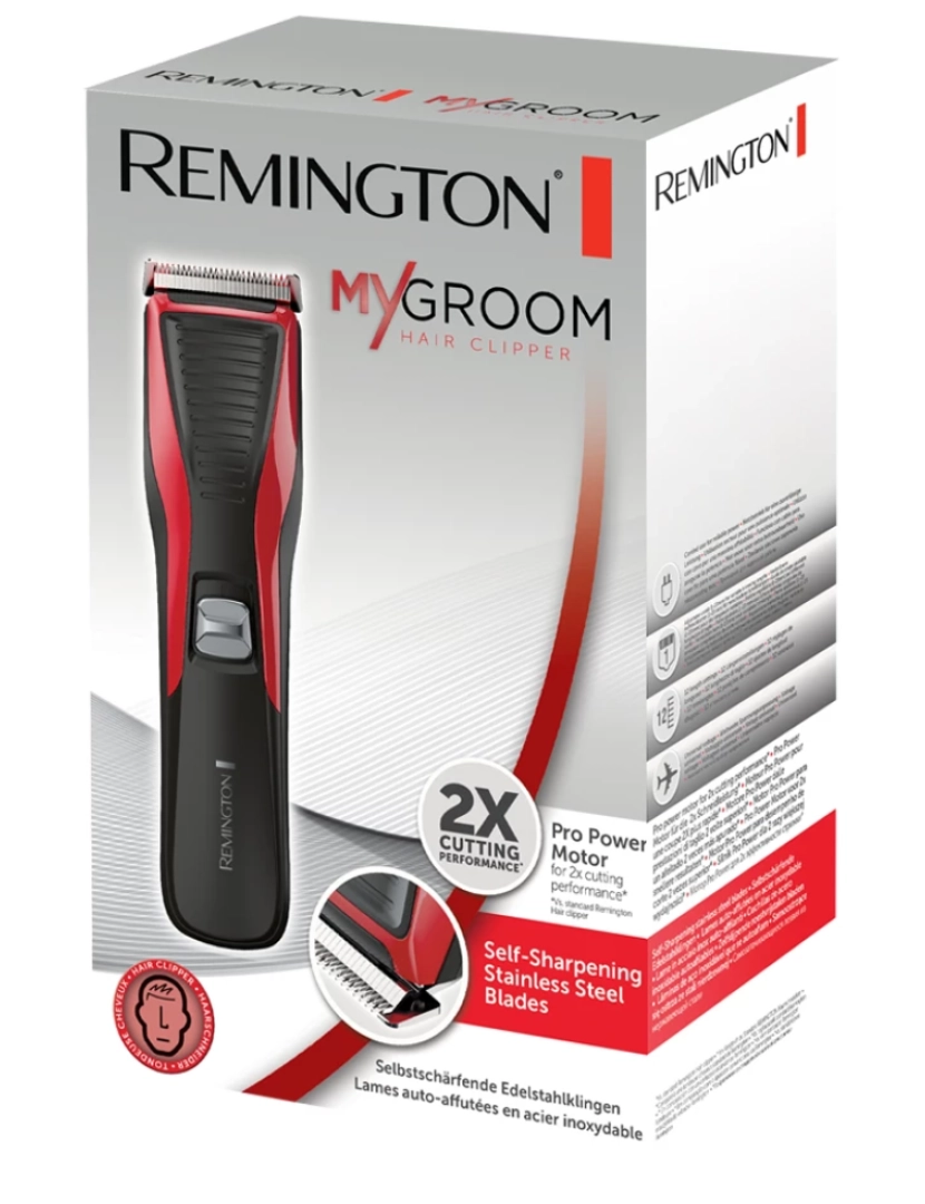 Remington - Aparador Corporal Remington > Hair Clipper HC5100 Preto, Vermelho