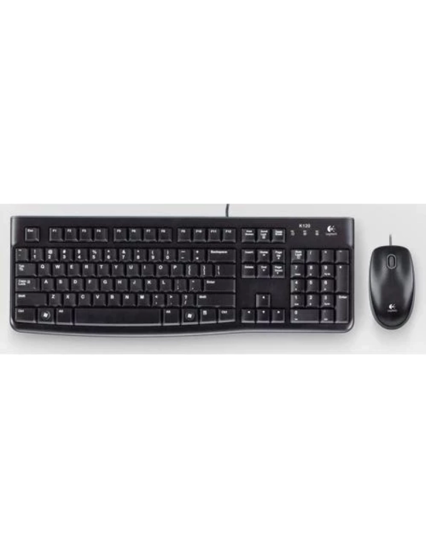 Logitech - Teclado Logitech > Desktop MK120 Rato Incluído USB Qwerty Português Preto - 920-002547