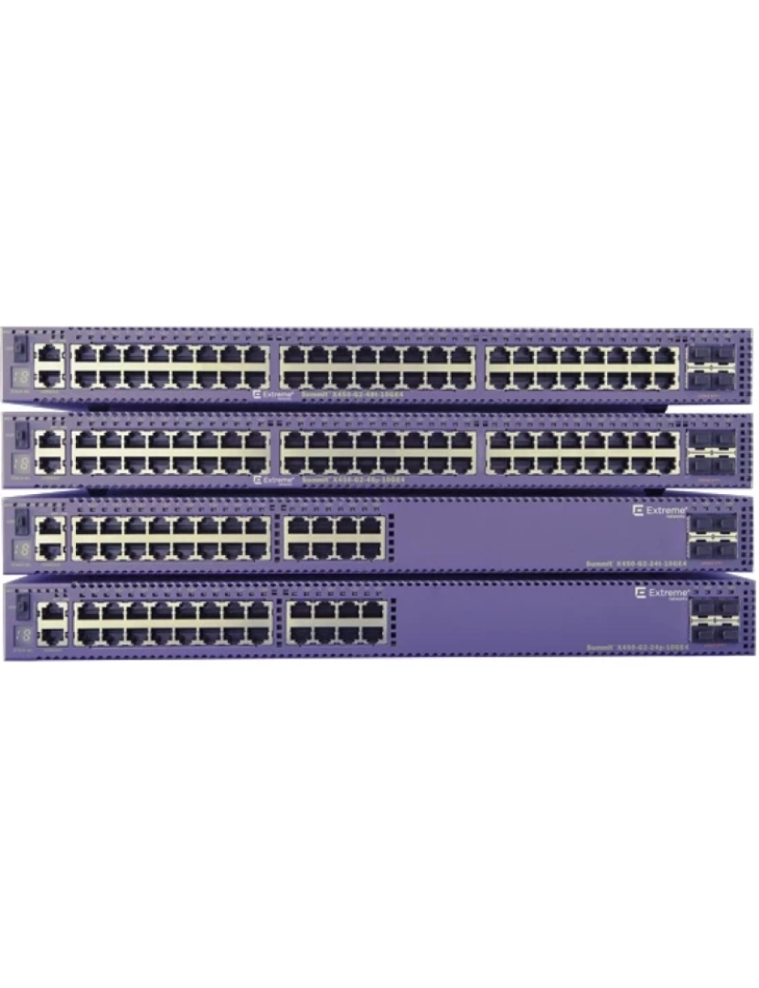 Extreme Networks - x450-g2-24p-10ge4-base gerido l2/l3 gigabit ethernet (10/100/1000) power over ethernet (poe) 1u violeta - 16177