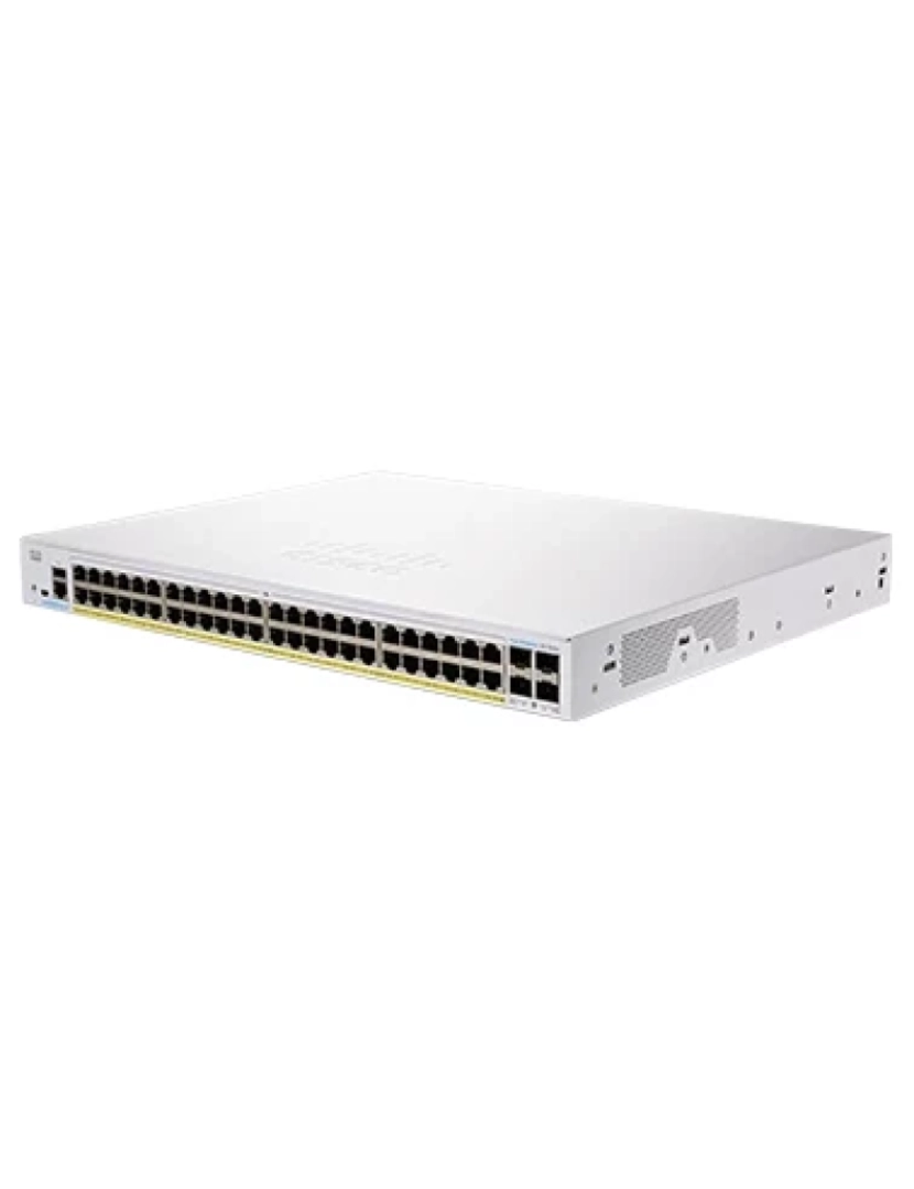 Cisco - gerido l2/l3 gigabit ethernet (10/100/1000) power over ethernet (poe) prateado - cbs350-48p-4x-eu