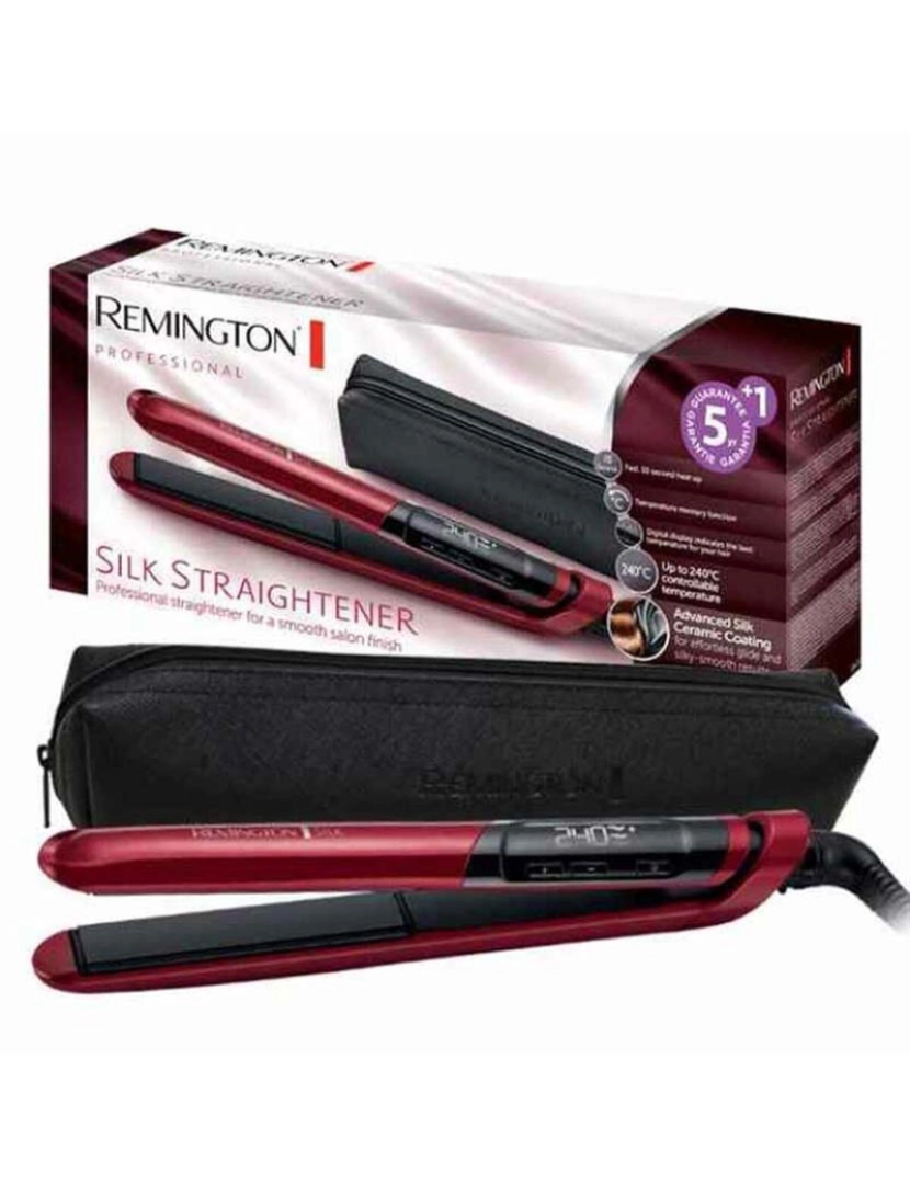 Remington - Ferro de Cabelo Remington Silk Straightener 110 mm Vermelho Preto