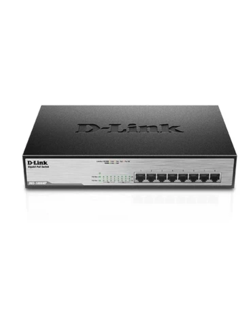 D-Link - de rede não-gerido gigabit ethernet (10/100/1000) power over ethernet (poe) 1u preto - dgs-1008mp