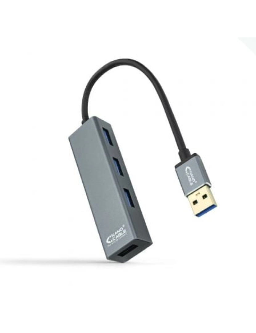 Nanocable - HUB USB Nanocable > de Interface 3.2 GEN 1 (3.1 GEN 1) TYPE-A Cinzento - 10.16.4402
