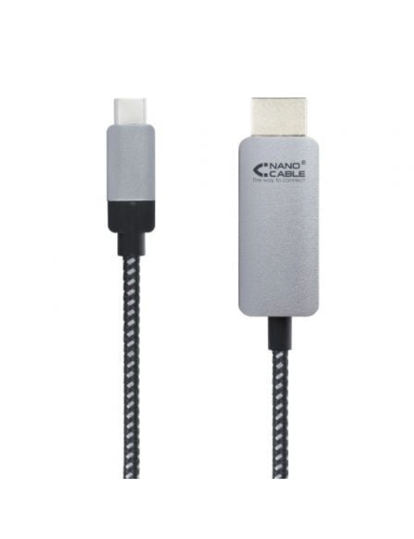 Nanocable - Cabo USB Nanocable > Adaptador de de Vídeo 1,8 M TYPE-C Hdmi Alumínio, Preto - 10.15.5102