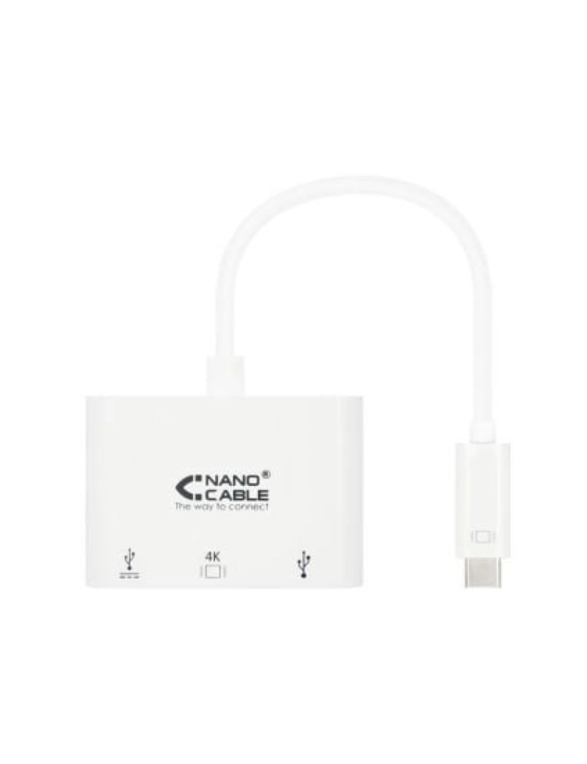 Nanocable - Placa de Rede Nanocable > HUB Interface USB 3.2 GEN 1 (3.1 GEN 1) TYPE-C 5000 Mbit/s Branco - 10.16.4302