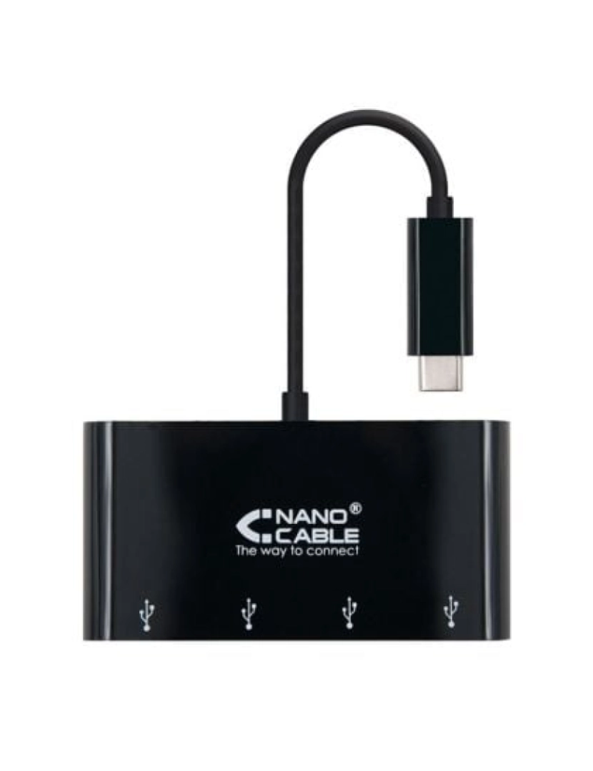 Nanocable - HUB USB Nanocable > de Interface 3.2 GEN 1 (3.1 GEN 1) TYPE-C Preto - 10.16.4401-BK