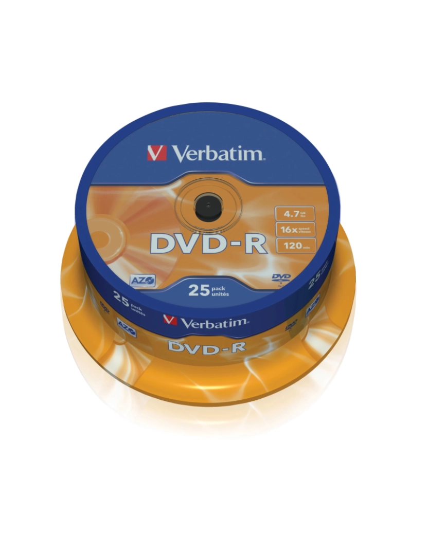 imagem de Disco Óptico Verbatim > 43667 4,7 GB DVD-R 25 Unidade(s) - 435221