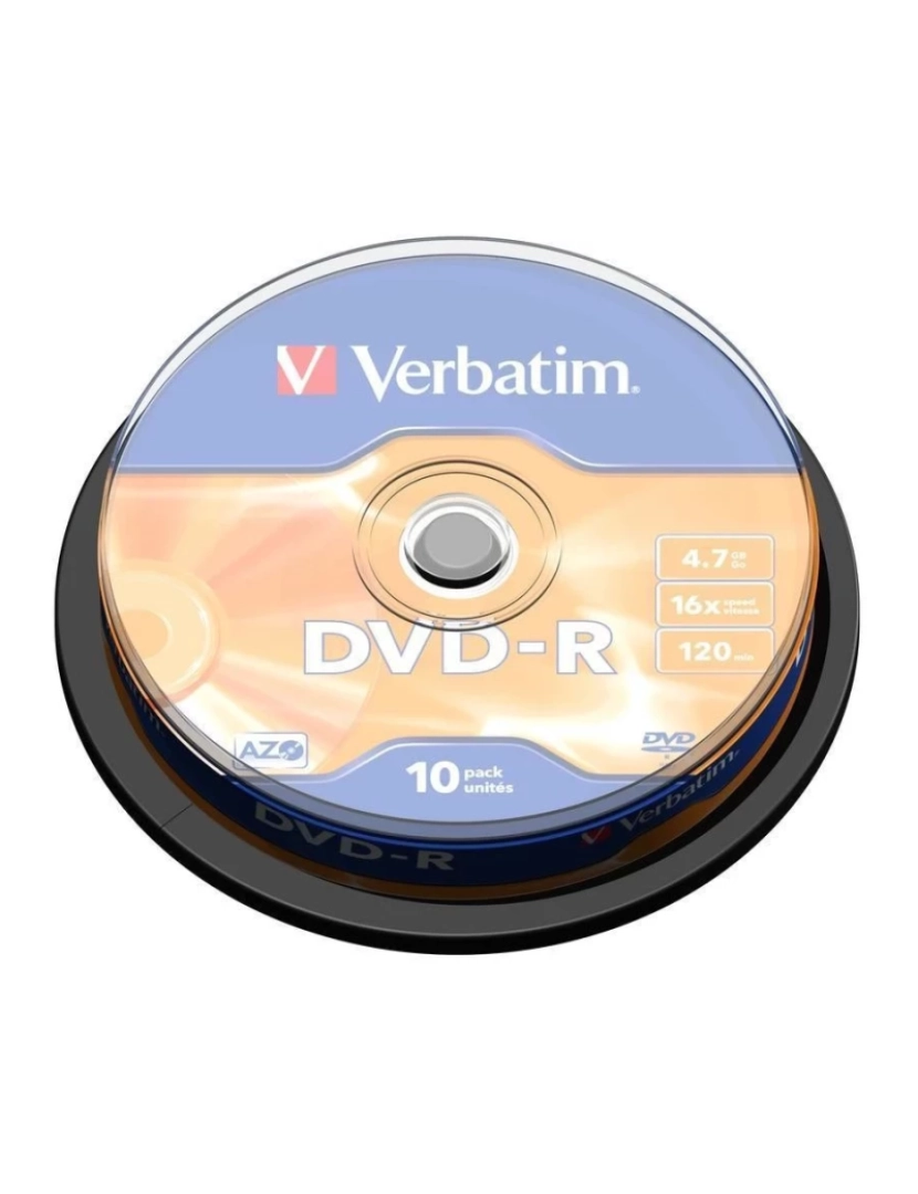 Verbatim - Disco Óptico Verbatim > DVD-R Matt Silver 4,7 GB 10 Unidade(s) - 43523