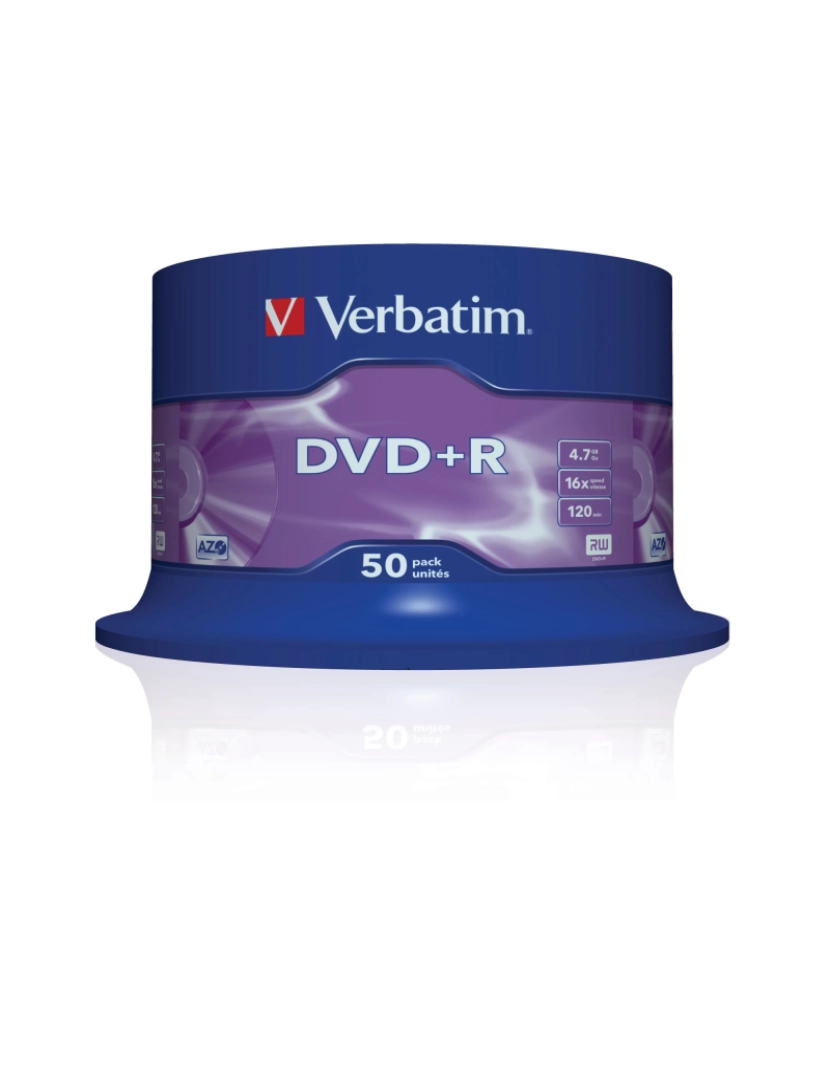 Verbatim - Disco Óptico Verbatim > Dvds Virgem 4,7 GB Dvd+r 50 Unidade(s) - 43550