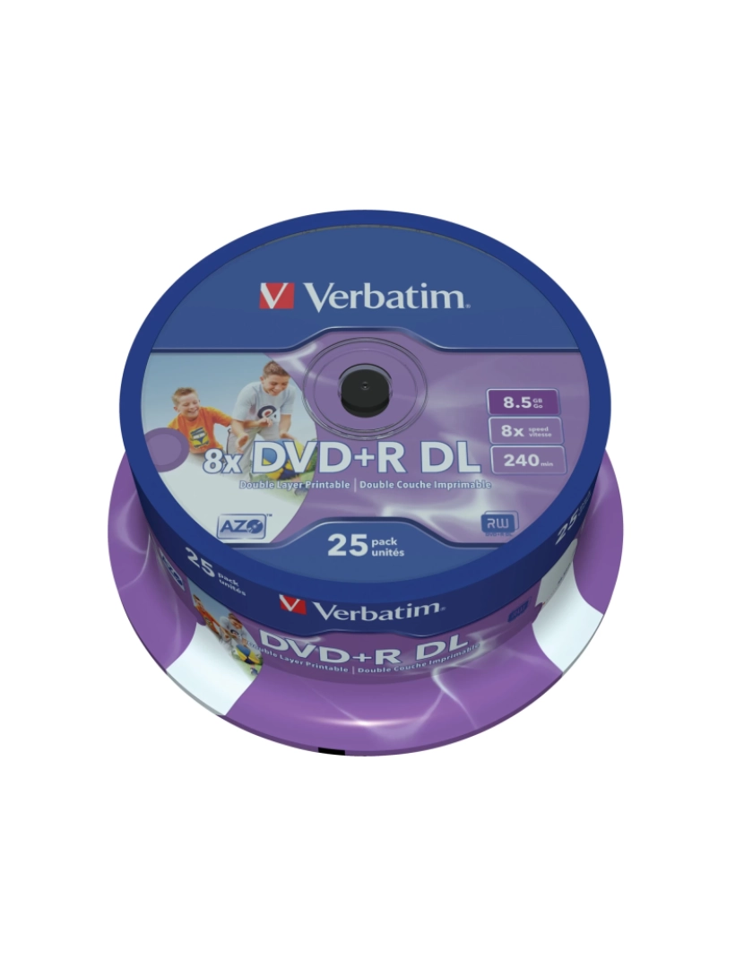 imagem de Disco Óptico Verbatim > Dvds Virgem 8,5 GB Dvd+r DL 25 Unidade(s) - 436671