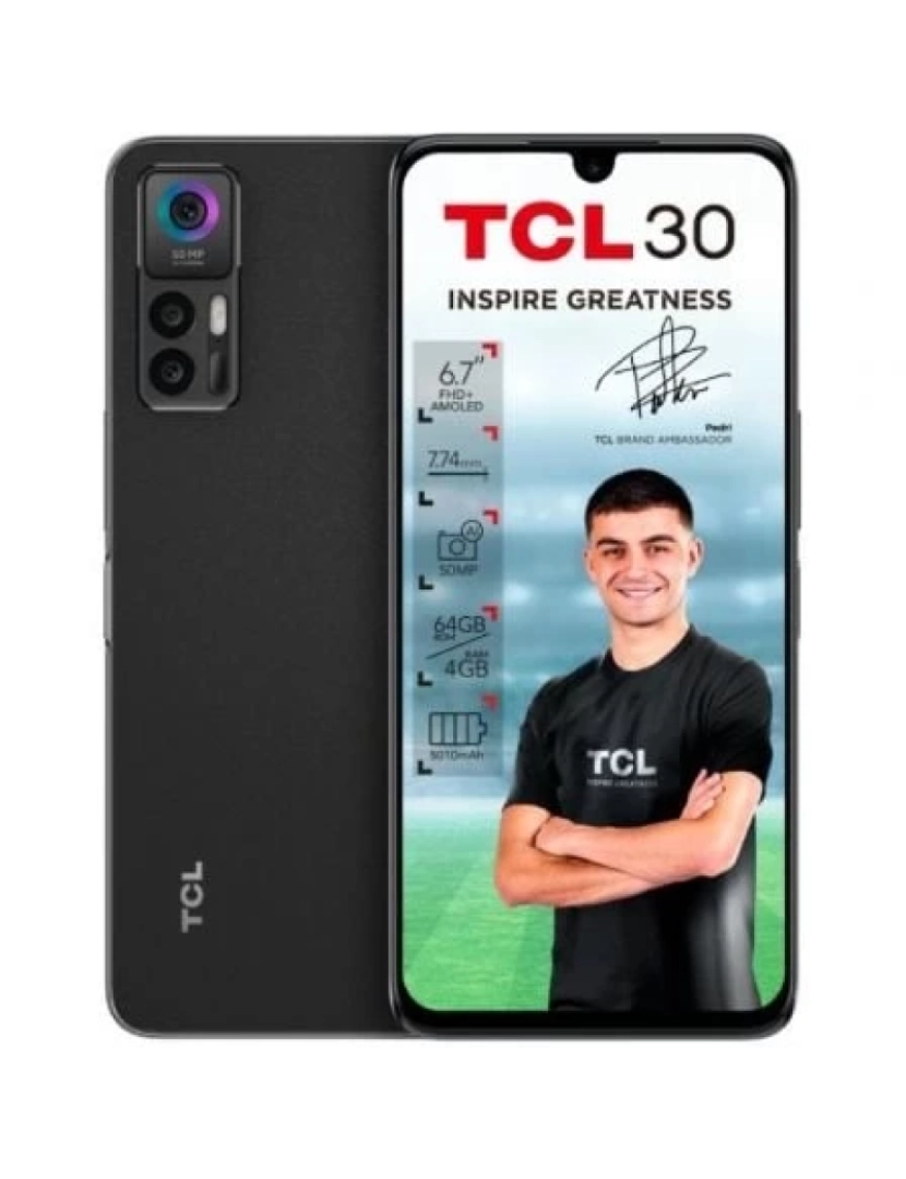 imagem de TCL 30 17 cm (6.7") Dual SIM Android 12 4G USB Type-C 4 GB 64 GB 5010 mAh Preto1