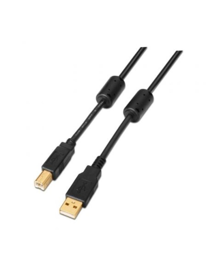 imagem de Cabo USB Aisens > 5 M 2.0 A B Preto - A101-00111