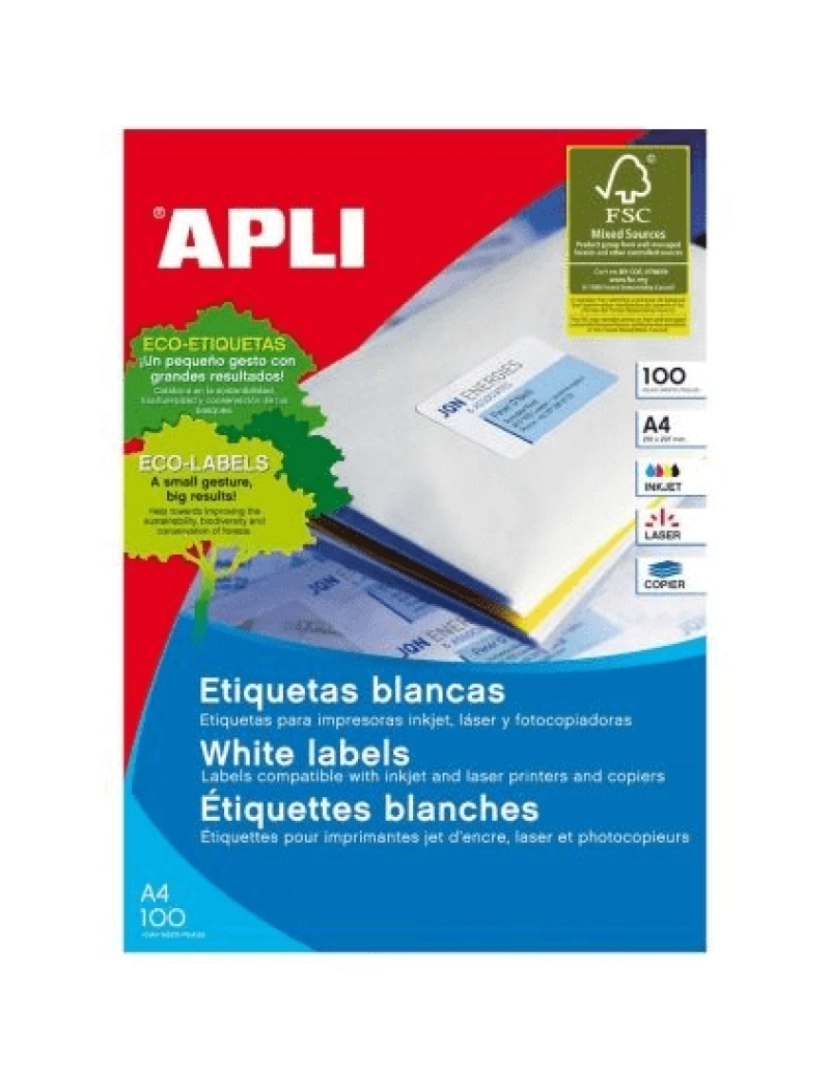 Apli - Etiquetas Apli > Labels 70 X 16.9MM Etiqueta Autocolante Branco 5100 Unidade(s) - 1294