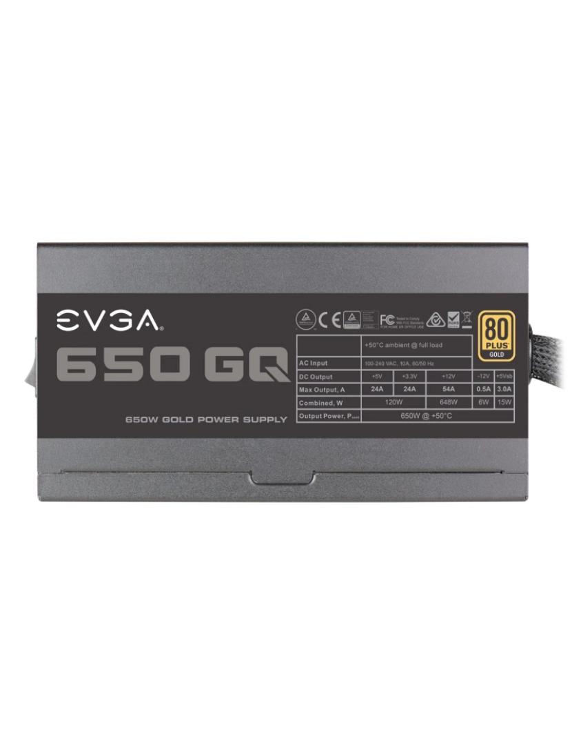 Evga - Fonte de Alimentação Evga > 650 GQ 650 W 24-PIN ATX ATX Preto - 210-GQ-0650-V2