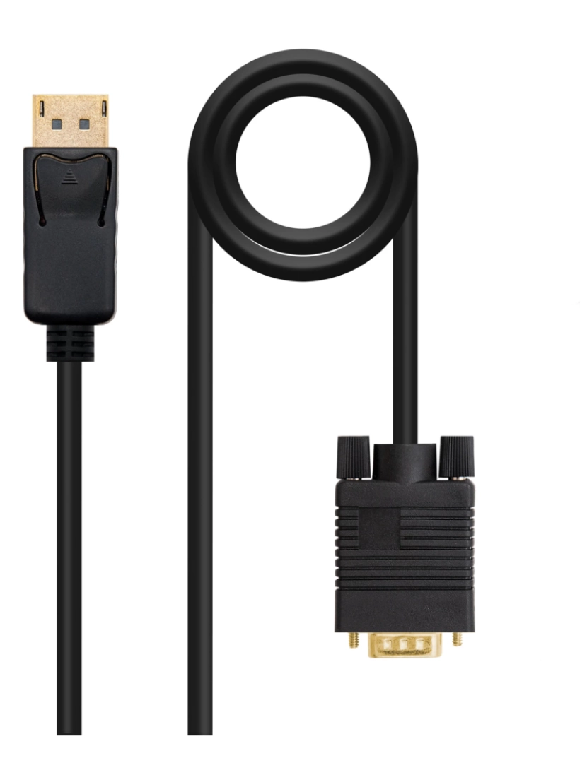 imagem de Cabo Display Port Nano Cable > Nanocable Adaptador de Vídeo 1 M Displayport VGA (D-SUB) Preto - 10.15.44011