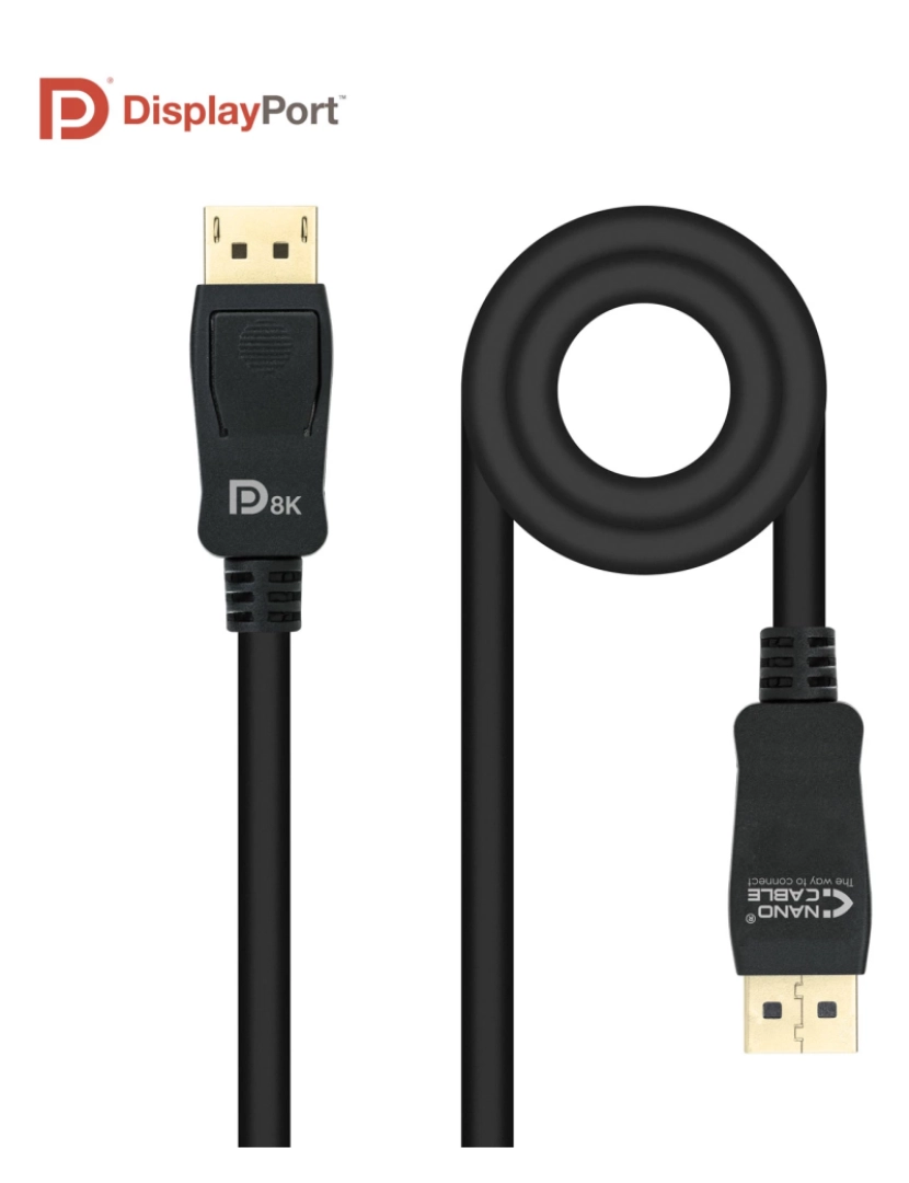 Nano Cable - Cabo Display Port Nano Cable > Nanocable Displayport 0,5 M Preto - 10.15.2500