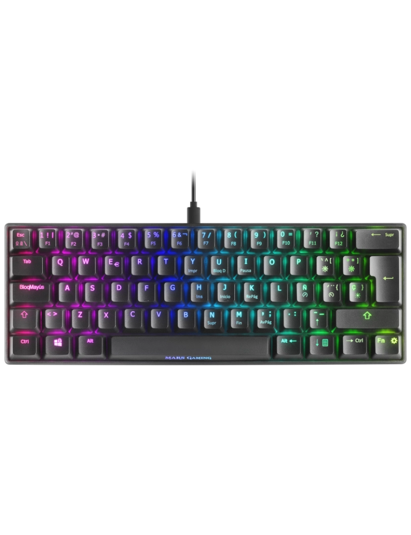 imagem de Teclado Mars Gaming > USB Espanhol Preto - Mkminibes1