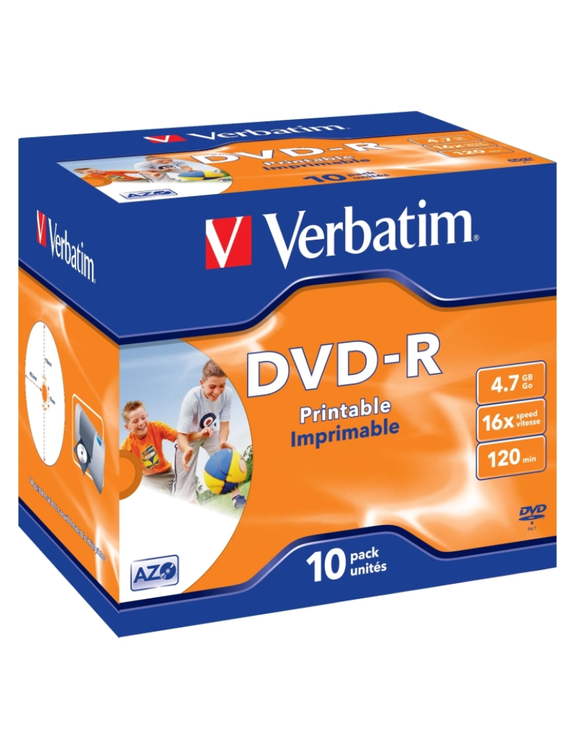 Verbatim - Drive Óptica Verbatim > Dvds Virgem 4,7 GB DVD-R 10 Unidade(s) - 43521