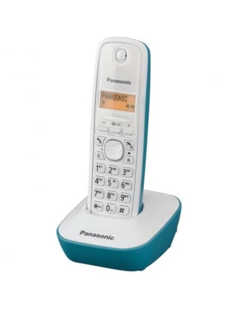 Panasonic - Telefone SEM FIO Panasonic > KX-TG1611 Dect Identificação de Chamadas Turquesa, Branco - KX-TG1611GC