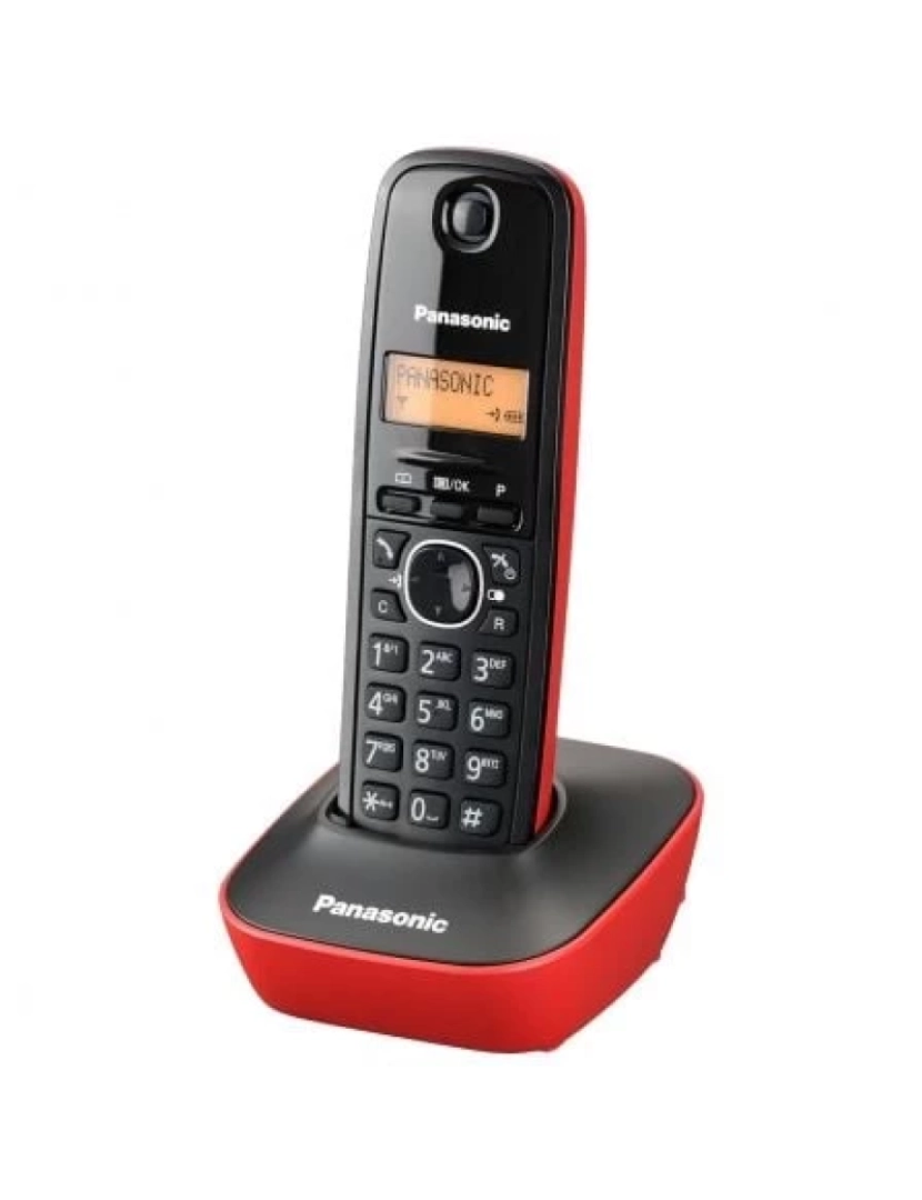 Panasonic - Telefone SEM FIO Panasonic > KX-TG1611 Dect Identificação de Chamadas Preto, Vermelho - KX-TG1611SPR