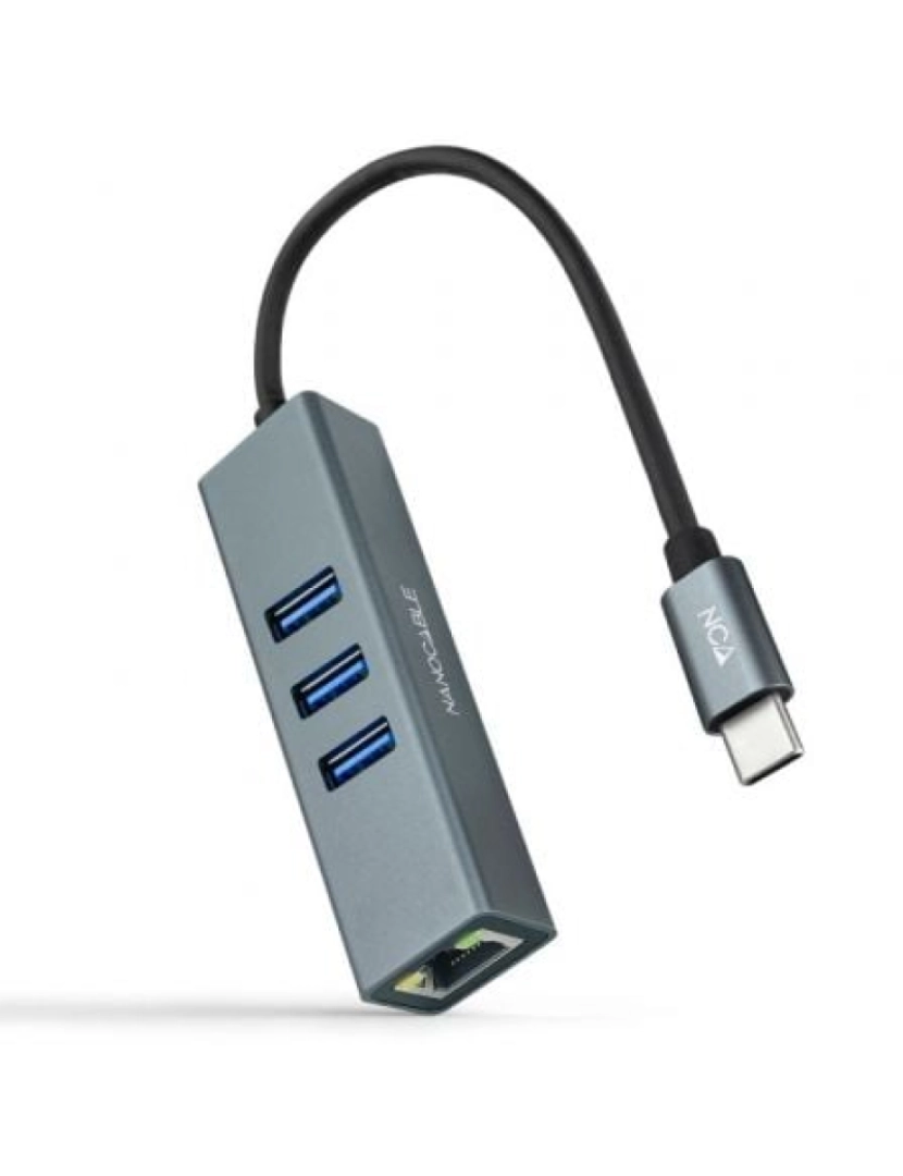 Nano Cable - HUB USB Nano Cable > Nanocable Base & Duplicador de Portas com Fios 3.2 GEN 1 (3.1 GEN 1) TYPE-C Cinzento - 10.03.0408
