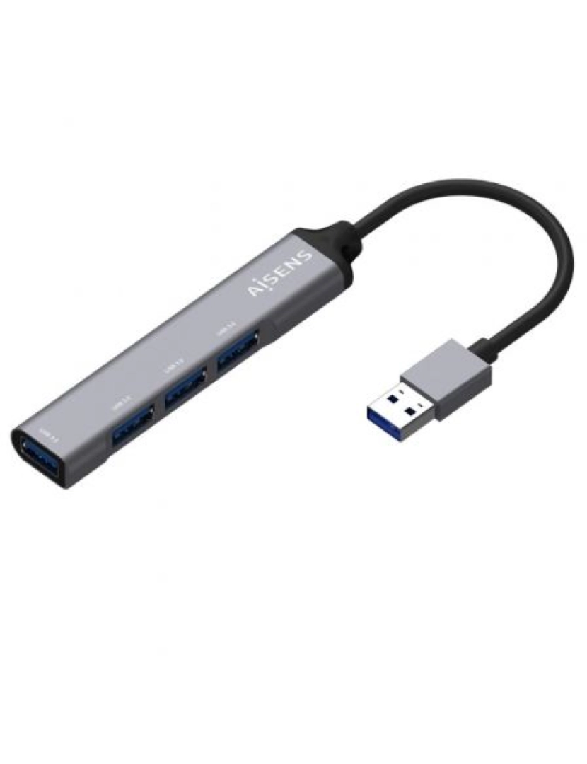 Aisens - HUB USB Aisens > de Interface 3.2 GEN 1 (3.1 GEN 1) TYPE-A 5000 Mbit/s Cinzento - A106-0540