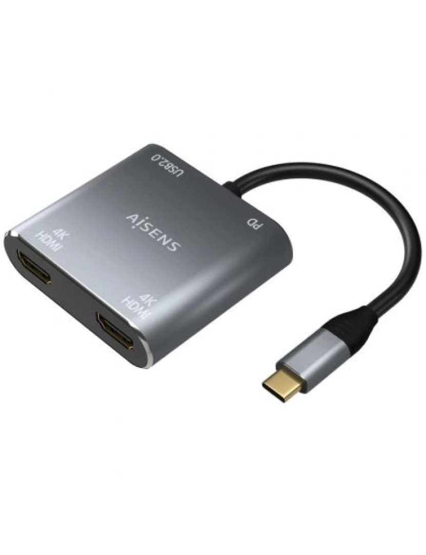 Aisens - Adaptador USB Aisens > de Cabo de Vídeo 0,15 M TYPE-C Cinzento - A109-0625