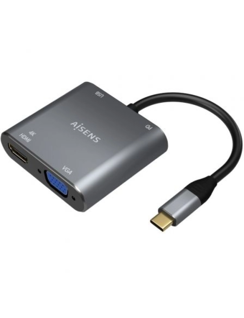 Aisens - Adaptador USB Aisens > de Cabo de Vídeo 0,15 M TYPE-C Cinzento - A109-0626