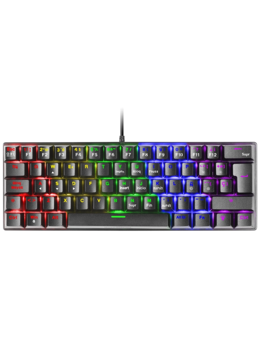 Mars Gaming - Teclado Mars Gaming > MK60 USB Qwerty Espanhol Preto - MK60BES